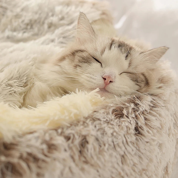 Calming Plush Cat Bed