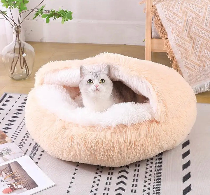 Calming Plush Cat Bed